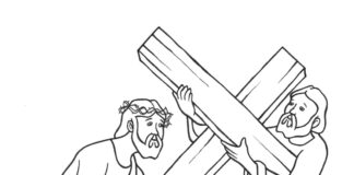 station 6 veronica wipes jesus' face printable coloring book