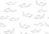 Libro da colorare stormo di piccoli squali da stampare