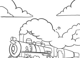vecchio treno a vapore da colorare libro da stampare