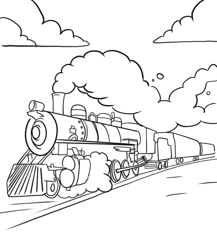 old steam train coloring book to print