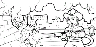 firefighter firefighting coloring book to print