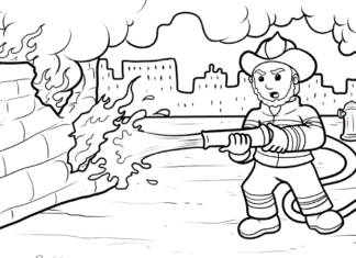 firefighter firefighting coloring book to print