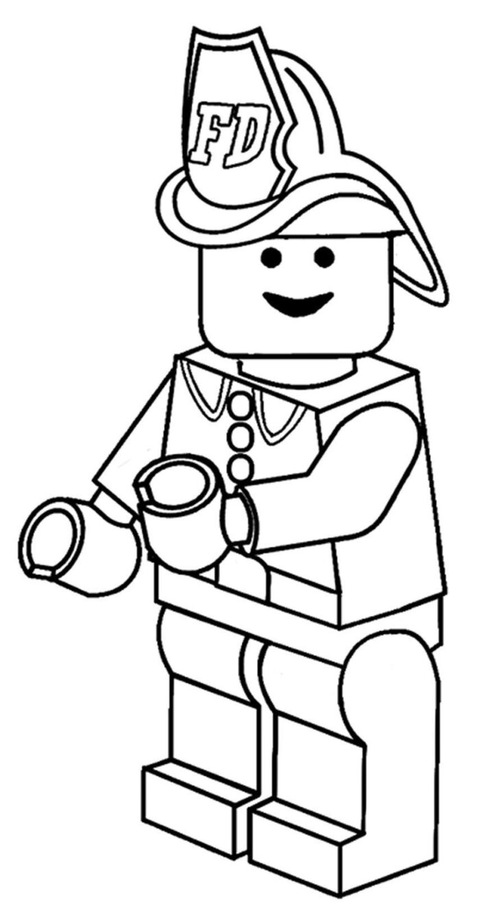 livre de coloriage de pompier lego à imprimer