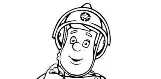 fireman sam with a cat coloring book to print