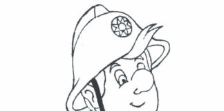 fireman in action coloring book to print