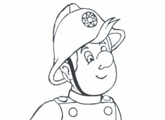 fireman in action coloring book to print