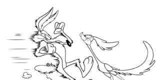 ostrich rushes wind and wolf coloring book to print