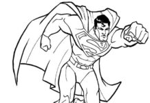 superman runs help coloring book to print