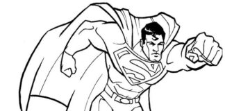 superman biegnie pomóc kolorowanka do drukowania