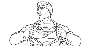 superman drawing coloring book to print