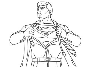 superman drawing coloring book to print