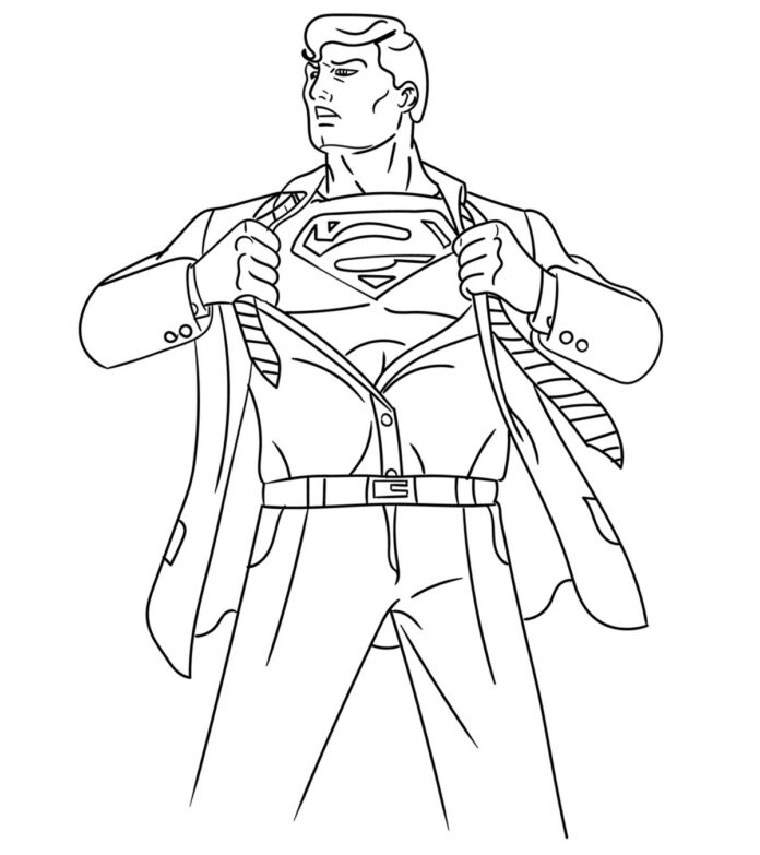 superman drawing coloring book to print