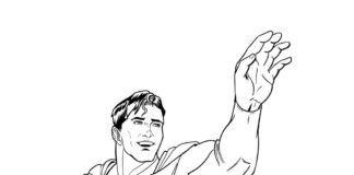 superman in the air coloring book to print