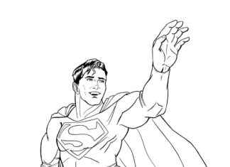 superman nell'aria libro da colorare da stampare