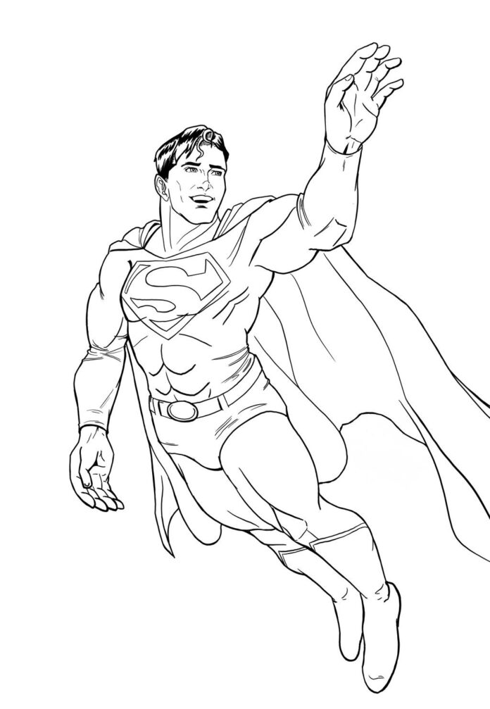 superman en el aire libro para colorear para imprimir