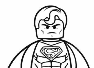 superman con bloques lego libro para colorear para imprimir