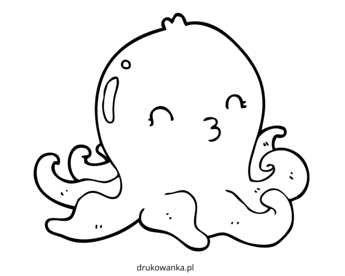 cute little octopus coloring book to print