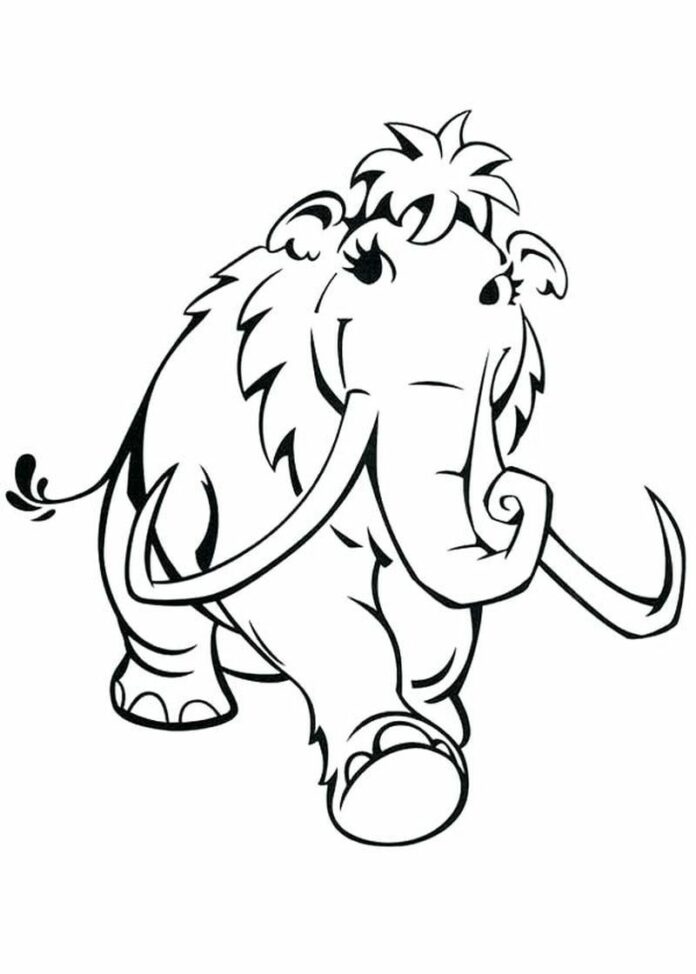 ice age elephant coloring book printable