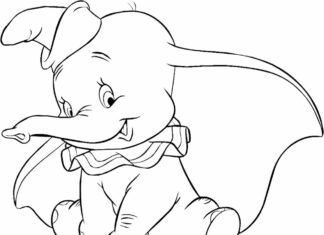 livre à colorier éléphant dumbo à imprimer
