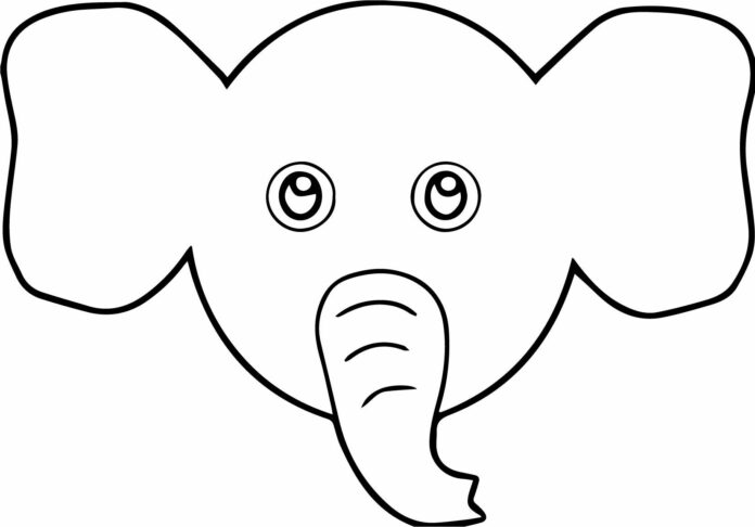 maska slona pro děti omalovánky k vytisknutí