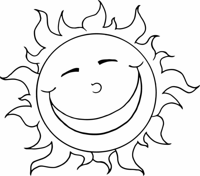sun for kids coloring book to print