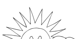 sun and clouds coloring book to print