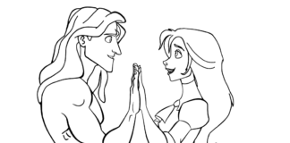 tarzan and his girlfriend coloring book to print