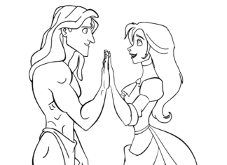 Tarzan a jeho priateľka na vytlačenie