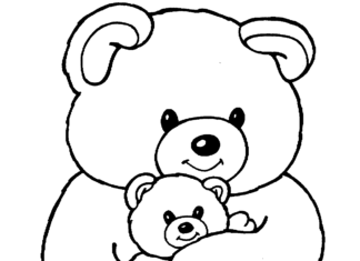 libro da colorare di papà orso e sonny orso da stampare