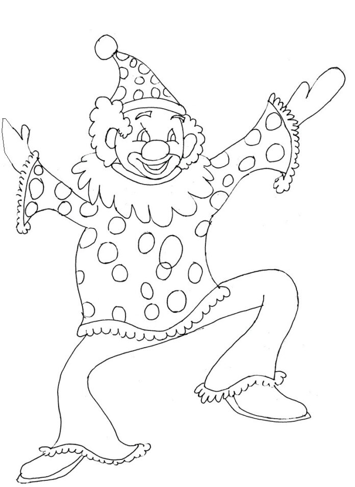 tančící klaun omalovánky k vytisknutí