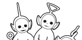 teletubbies and vacuum cleaner coloring book to print