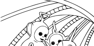 teletubbies dançam livro de colorir para imprimir