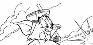 tom e jerry no livro de colorir na praia para imprimir