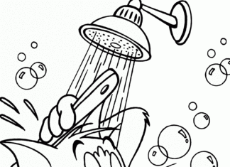 tom and jerry shared bath coloring book to print