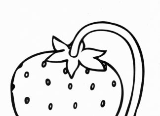 strawberry on a bush coloring book to print