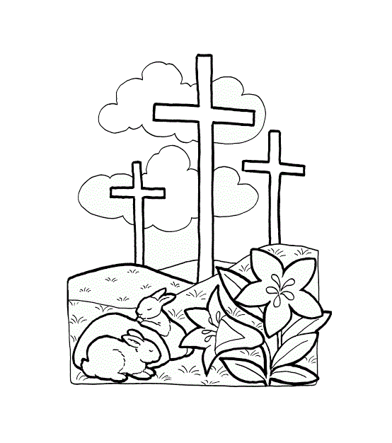 livre à colorier trois croix de Pâques à imprimer