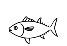 Thunfisch, der unter Wasser schwimmt, Färbebogen zum Drucken