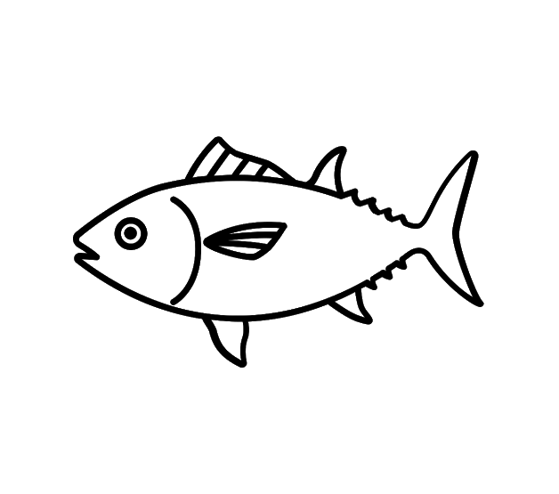tonfisk simma under vatten färgläggningsbok att skriva ut