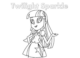 Twilight Sparkle Equestria Girl omaľovánky na vytlačenie