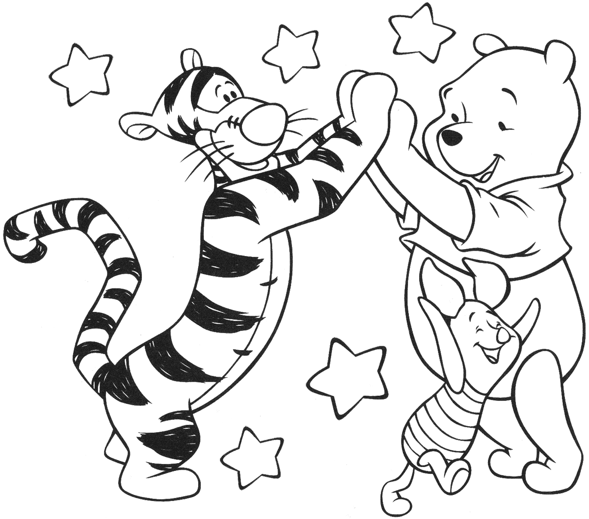 Tigger and Winnie the Pooh coloring book to print and online