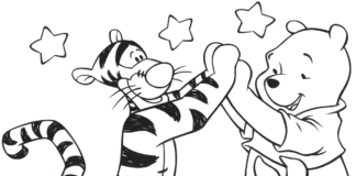 Tiger und Marshmallow-Malbuch zum Ausdrucken