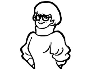 Velma från sagan Scooby Doo sagan som kan skrivas ut och färgläggas