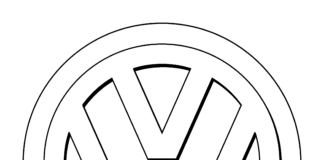 volswagen logo - stamp coloring book to print