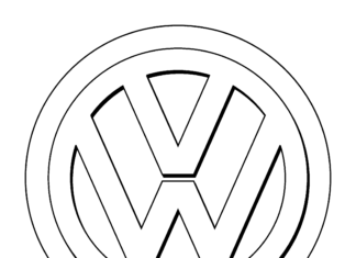 volswagen logo - znaczek kolorowanka do drukowania