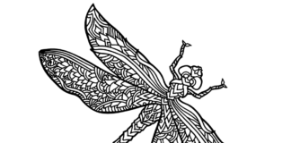 sudenkorento zentangle värityskirja tulostettava