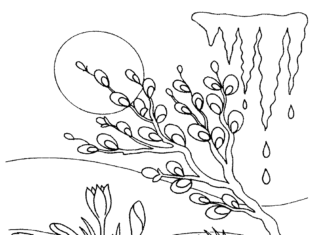 early spring coloring book to print