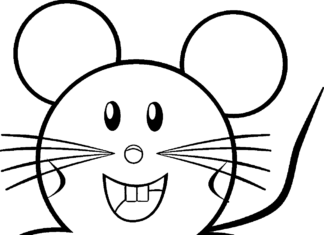 veselá myš k vytisknutí omalovánky pro děti