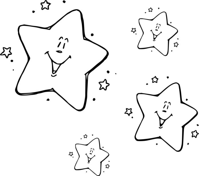 roliga stjärnor färgläggningsbok att skriva ut