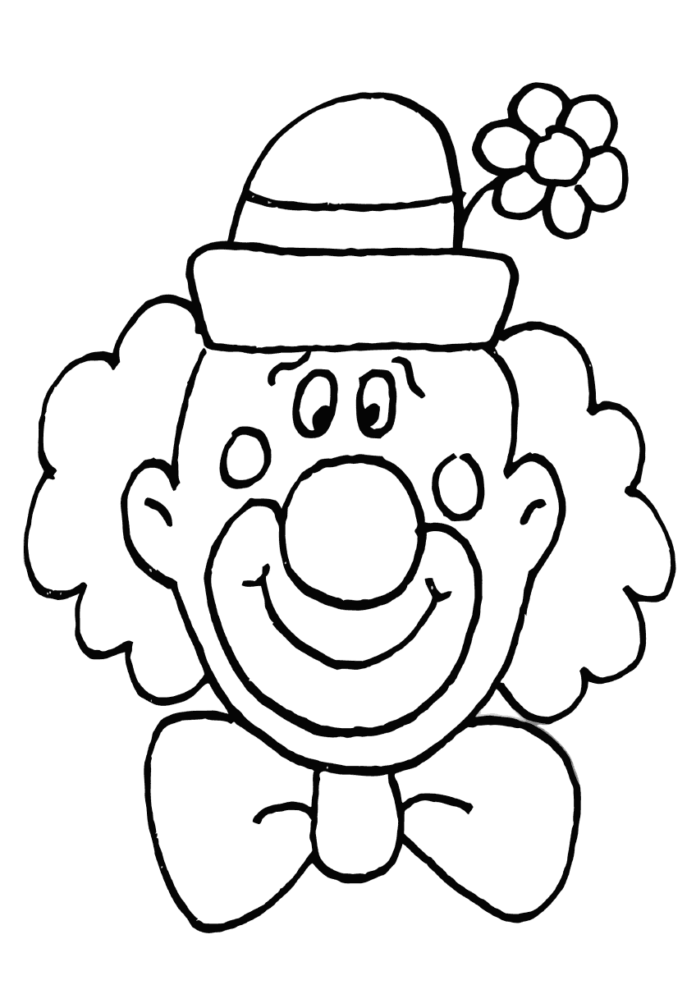 funny clown for kids coloring book to print