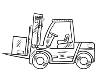 forklift truck coloring book to print